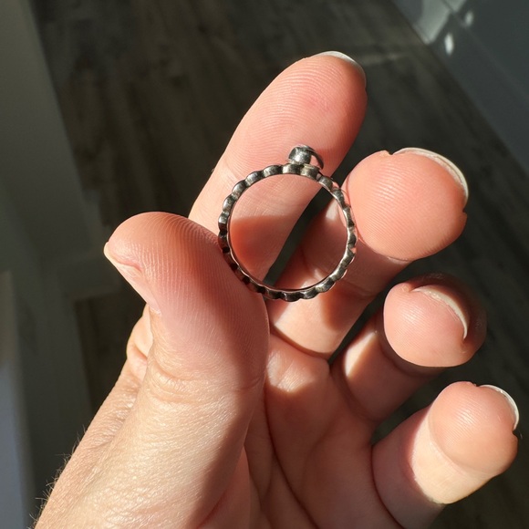 Solid Genuine Opal Ring Custom Made with Red Reflect Size 6 - Picture 3 of 4